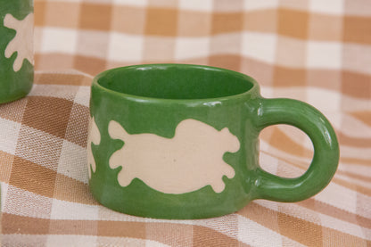 rotund running horse mug